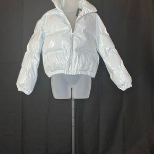 White vinyl bubble coat